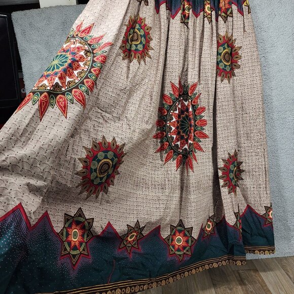 The African Shop Women's Size 18 Multicolor Ethnic Print Zip Full Maxi‎ Skirt - Picture 5 of 11